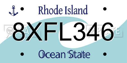 8XFL346 Rhode Island License Plate