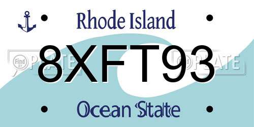 8XFT93 Rhode Island License Plate