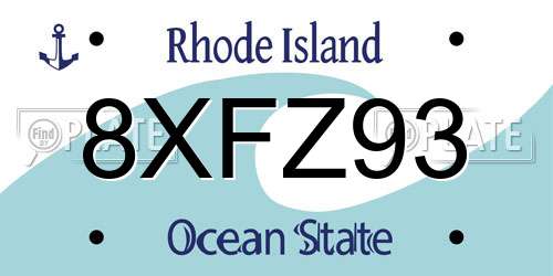 8XFZ93 Rhode Island License Plate