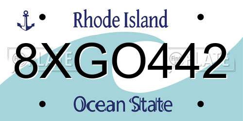 8XGO442 Rhode Island License Plate