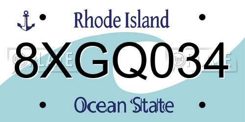 8XGQ034 Rhode Island License Plate