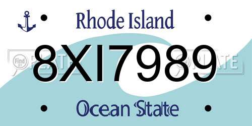 8XI7989 Rhode Island License Plate