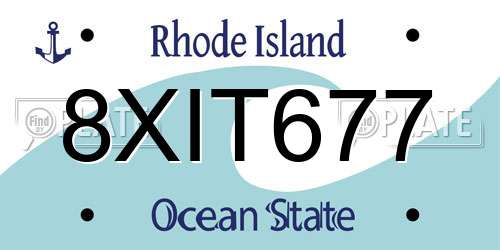 8XIT677 Rhode Island License Plate