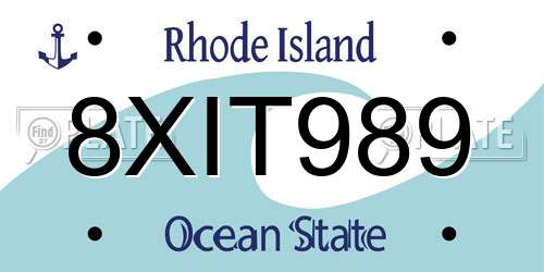 8XIT989 Rhode Island License Plate