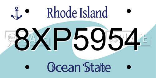 8XP5954 Rhode Island License Plate