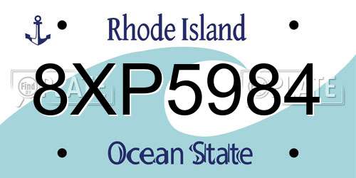 8XP5984 Rhode Island License Plate