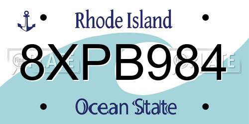 8XPB984 Rhode Island License Plate