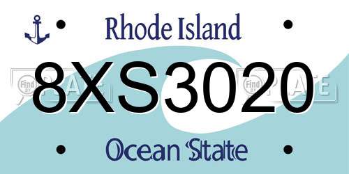 8XS3020 Rhode Island License Plate