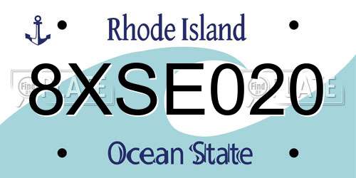 8XSE020 Rhode Island License Plate