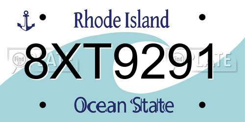 8XT9291 Rhode Island License Plate