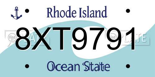 8XT9791 Rhode Island License Plate