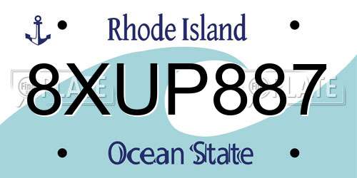 8XUP887 Rhode Island License Plate