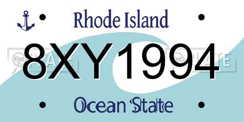 8XY1994 Rhode Island License Plate