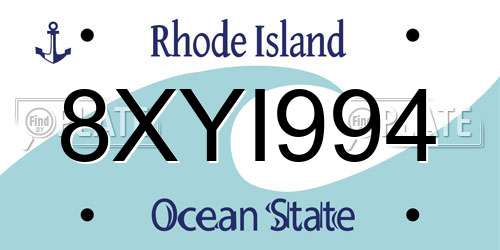 8XYI994 Rhode Island License Plate