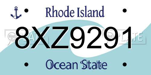 8XZ9291 Rhode Island License Plate