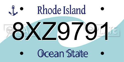 8XZ9791 Rhode Island License Plate