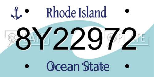 8Y22972 Rhode Island License Plate