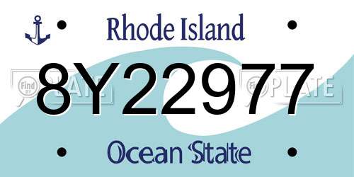 8Y22977 Rhode Island License Plate
