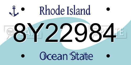 8Y22984 Rhode Island License Plate
