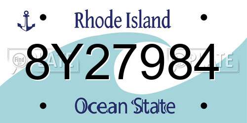 8Y27984 Rhode Island License Plate