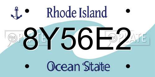8Y56E2 Rhode Island License Plate