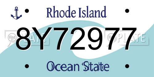 8Y72977 Rhode Island License Plate