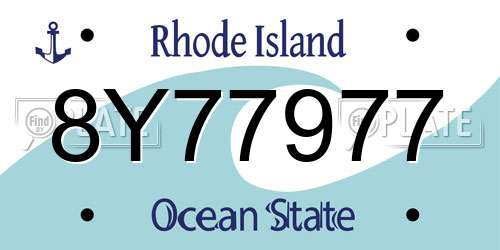 8Y77977 Rhode Island License Plate