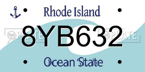 8YB632 Rhode Island License Plate