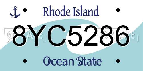 8YC5286 Rhode Island License Plate
