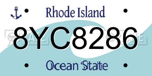 8YC8286 Rhode Island License Plate