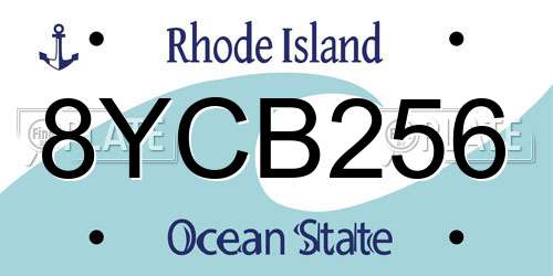 8YCB256 Rhode Island License Plate