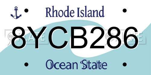 8YCB286 Rhode Island License Plate