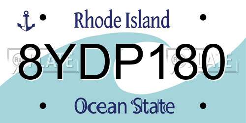 8YDP180 Rhode Island License Plate