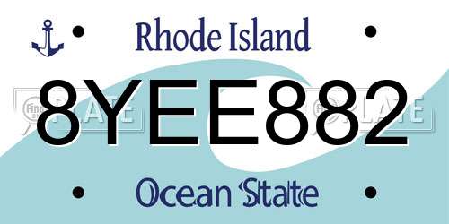 8YEE882 Rhode Island License Plate