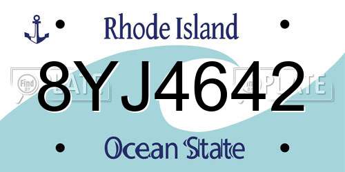 8YJ4642 Rhode Island License Plate