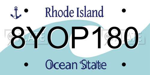 8YOP180 Rhode Island License Plate