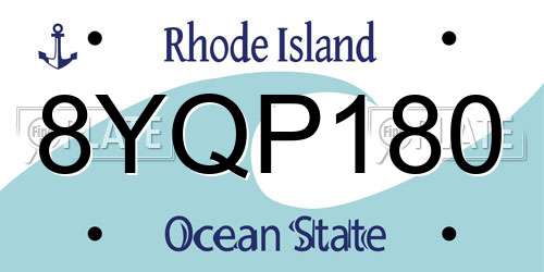 8YQP180 Rhode Island License Plate