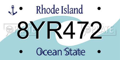 8YR472 Rhode Island License Plate