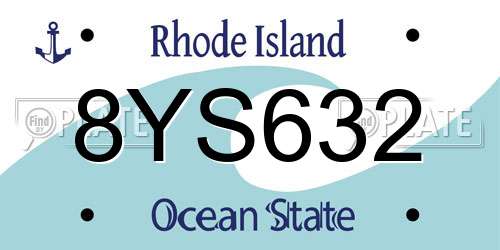 8YS632 Rhode Island License Plate