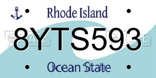 8YTS593 Rhode Island License Plate