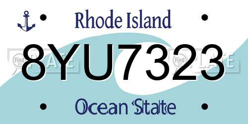 8YU7323 Rhode Island License Plate