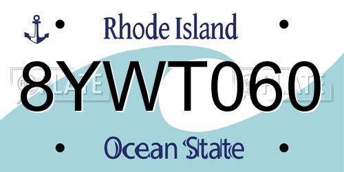 8YWT060 Rhode Island License Plate
