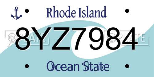8YZ7984 Rhode Island License Plate