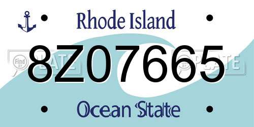 8Z07665 Rhode Island License Plate
