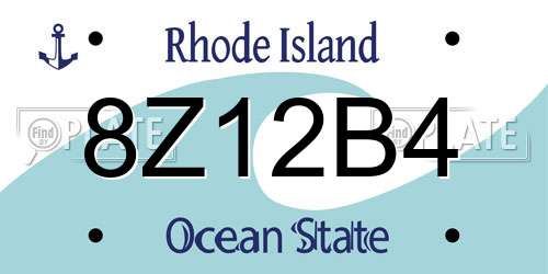 8Z12B4 Rhode Island License Plate