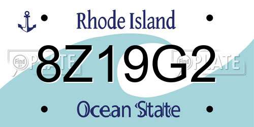 8Z19G2 Rhode Island License Plate