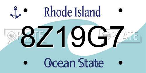8Z19G7 Rhode Island License Plate