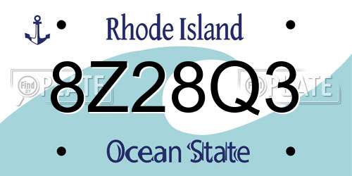 8Z28Q3 Rhode Island License Plate