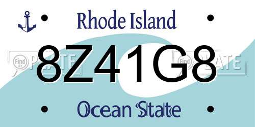 8Z41G8 Rhode Island License Plate