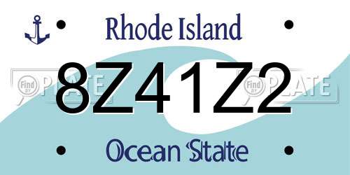 8Z41Z2 Rhode Island License Plate